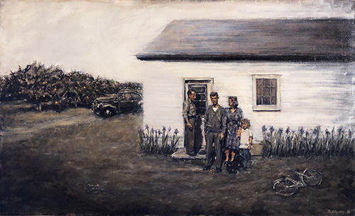 "The Valley, 1945" oil on canvas by Lindsay Hand "The Valley, 1945" oil on canvas by Lindsay Hand